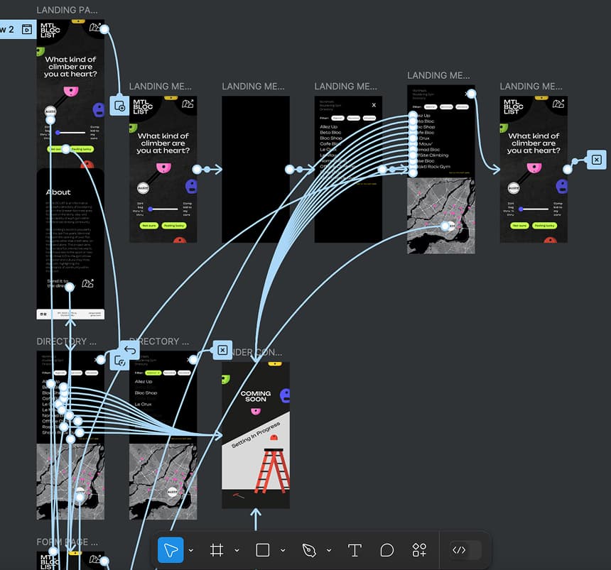 Figma mobile prototype screenshot of project design
